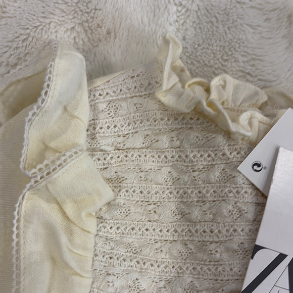 Zara Cream Smocked Sundress with Bishop Sleeves size 4-5 years - Picture 3 of 11